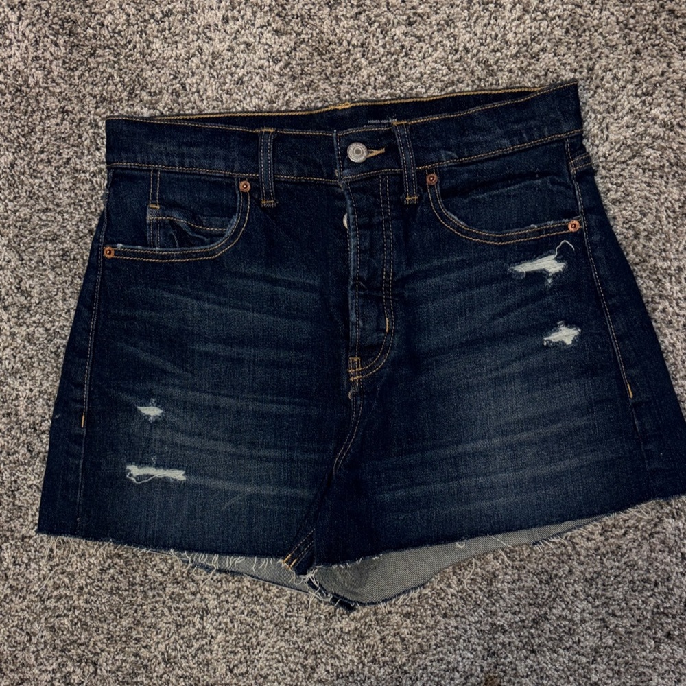 Dark Blue Denim Women's Shorts